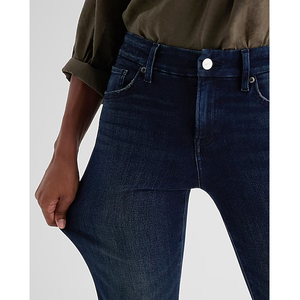 Jeans ajustados de mezclilla de cintura alta para mujer, transpirables, estilo sexy, los más vendidos, con bolsillos, de marca, pantalones de mezclilla oscuros al por mayor - Product Image 3