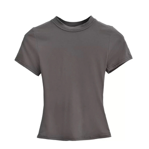 Camiseta de Verano para Mujer, Camiseta Básica para Chica, Camiseta de Manga Corta para Dama, Sexy, Ajustada, Cuello Redondo, Top de Moda Casual para Mujer - Product Image 3