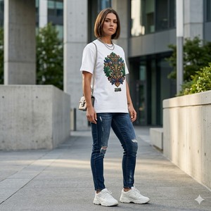 Solid White Blank 100% Cotton Puff Print Custom Design Oversized <b>T</b> Shirt Unisex OEM Wholesale - Product Image 2