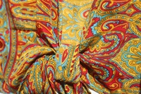 Nueva llegada campana manga corbata superior Fleetwood Mac hecho a mano reciclado seda Crop Amazing Billowing Crop Top para mujer