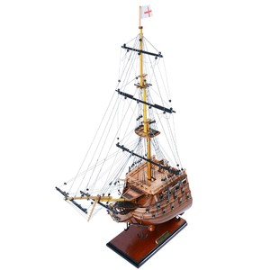 แบบจำลองเรือ HMS Victory ชิ้นส่วนหัวเรือ ทำด้วยมือ เป็นมิตรกับสิ่งแวดล้อม ทำจากไม้ทาสี  จำลองเรือกองทัพเรือหลวงอย่างละเอียด ของตกแต่งสำนักงานเรือเดินสมุทร - Product Image 2