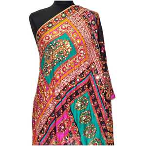 <b>Women</b> Mirror Embellished <b>Shawls</b> Traditional Scarves <b>Shawls</b> & Hijab Handmade Ethnic Fashion Scarf for Wedding Party Celebration - Product Image 1