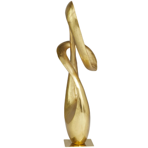 Sculpture d'art en aluminium plaqué or de qualité supérieure, figurine abstraite, ornement poli, artisanat fait main rond pour la décoration de salon et de la maison - Product Image 3