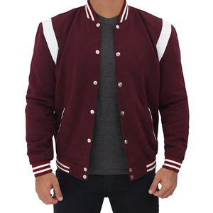 Custom Designed Chenille Embroidery Leather Sleeves Men's Baseball Letterman Bomber Jackets for Winter Plus Size with Sheep <b>Fur</b> - Product Image 4