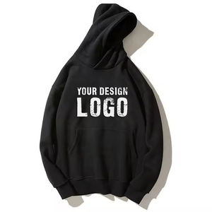 Sweat-shirt unisexe gris à capuche surdimensionné avec logo personnalisé, en coton French Terry 300g, avec poche kangourou - Product Image 4
