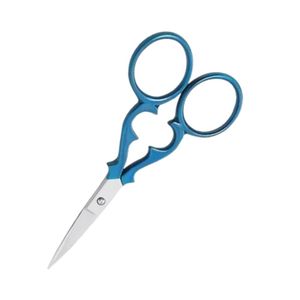 กรรไกรแต่งหน้าสไตล์วินเทจญี่ปุ่นสีน้ำเงิน ปลายแหลมคม ทำจากเหล็กกล้าไร้สนิม สำหรับตกแต่งคิ้วและตัดแต่งเส้นผมอย่างแม่นยำ - Product Image 3