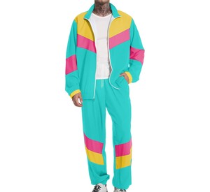 Conjunto Deportivo para Hombre con Bloques de Color, Cierre de Cremallera, Corte Holgado Informal, Pantalones Deportivos, Material de Poliéster Transpirable para Otoño - Product Image 4