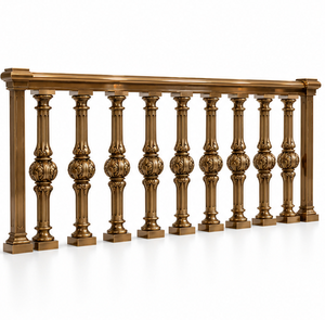 Rampe d'escalier en bronze gaufré pour hôtels de luxe, villas, escaliers et intérieurs architecturaux classiques - Product Image 3