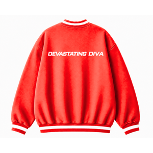 Sudadera universitaria transpirable personalizada de la hermandad Delta Sigma Theta con logotipo bordado en la parte delantera, roja, blanca, de manga larga para mujer - Product Image 3