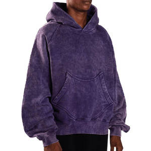OEM Design High Quality Acid Wash Hoodies Basics Cotton Blended Wholesale Breathable Windproof Acid Wash Hoodies - Product Image 2