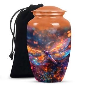 Urna Conmemorativa de Libélula Cósmica, Recuerdo para Cenizas de Libélula, Urna Grande Decorativa para Cremación, Tributo Conmemorativo - Product Image 1