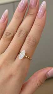 Bague de fiançailles solitaire 2 carats en diamant de laboratoire taille marquise, or massif 14 carats, sertie à griffes, style minimaliste, pour demande en mariage, prix d'usine - Product Image 4