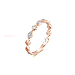 Anillo de Diamante Cultivado en Laboratorio con Corte Princesa y Corte Marquesa, Anillo de Compromiso Pasado, Presente y Futuro, con Piedras Laterales Graduadas, Anillo de Aniversario - Product Image 2