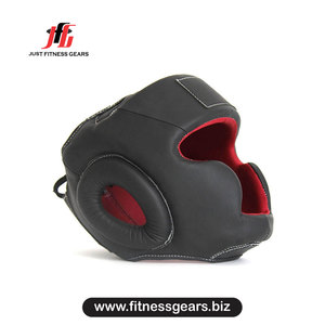 Just Fitness Gears Black PU Boxing <b>Head</b> Guard for Adults Martial Arts <b>Training</b> - Product Image 1