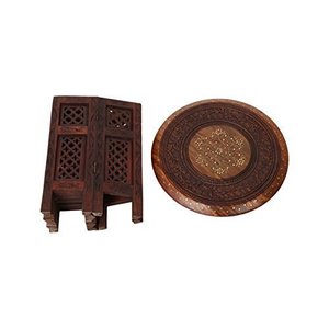 Table basse ronde en bois sculpté moderne marron, décoration de maison, plateau de table pour salon, bar à domicile - Product Image 3