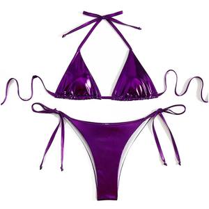 Nuevo Conjunto de Bikini de 2 Piezas para Mujer, Traje de Baño Simple de Secado Rápido, Impermeable, con Logotipo Personalizado, Gran Venta - Product Image 3