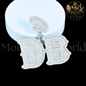 Pendentif solitaire unisexe de luxe en moissanite taille brillant, en argent sterling 925 massif, entièrement serti, style hip-hop, cadeau pour lui - Product Image 3