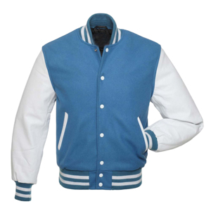 Custom Blue Wool Body White Leather Sleeves Varsity <b>Jacket</b> Vintage Unisex <b>Baseball</b> Letterman <b>Jacket</b> High Quality Varsity <b>Jacket</b> - Product Image 5