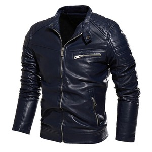 High Quality Elegant Look Man fashion jacket Affordable Price Men's Slim Fit Leather Moto Jacket With Zipper Closure And <b>Turn</b> - Product Image 1
