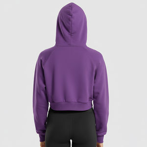 OEM/ODM Sweat à capuche pour femme en molleton 100% coton, délavé à l'acide, style streetwear hiver, qualité supérieure, léger, couleur unie - Product Image 5
