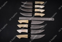 Pisau Steak Ergonomis Ringan 15N20 Baja Damaskus Buatan Tangan, Gagang Tulang Unta, Full Tang, Ambidextrous, 4.5 inci, untuk Dapur