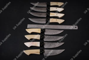 Cuchillo de carne ergonómico de acero de Damasco 15N20, forjado, con mango de hueso de camello, hoja de 4.5 pulgadas, diseño moderno para cocina y exteriores - Product Image 6