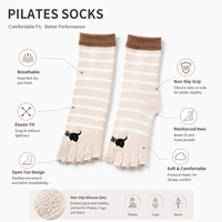 Chaussettes de Pilates pour femmes, antidérapantes, respirantes, souples, extensibles, idéales pour le Reformer, le Yoga, la Barre, l'entraînement, conception personnalisée, vente en gros