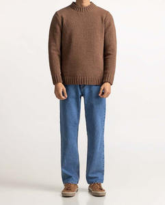 Pull-over en maille jacquard décontracté pour homme, col rond, en mélange de mohair et de laine, avec logo personnalisé OEM, design populaire - Product Image 6