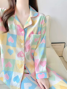 Pyjama doux nuageux pour femme 2026 – Nouveauté, ensemble deux pièces à manches longues et pantalon taille élastique pour le printemps - Product Image 3