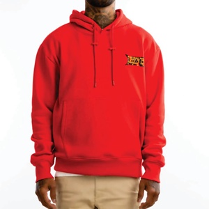 Sweat à capuche graphique personnalisé OEM pour homme, imprimé poitrine rouge, pull décontracté streetwear, haut pour homme - Product Image 2