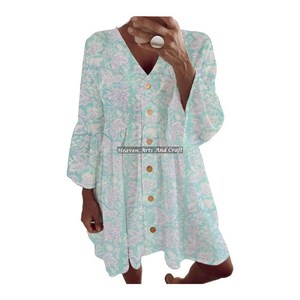 Robe décontractée pour femmes, printemps-été, pour l'été, magnifique imprimé bohème plage, écologique et lavable, mode féminine pour les vacances - Product Image 2