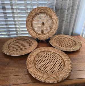 Trending Pattern 2026 Selling Rattan Charger Plate <b>Table</b> Top Decoration Plate Made by Indian Artician By UO Indian Manufacturer - Product Image 1
