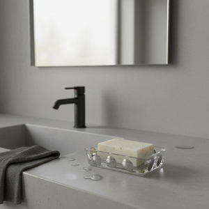 [Holar] Jaboneras de Acrílico Transparente Plateado con Diseño de Puntos Modernos, Hechas en Taiwán, para Baño - Product Image 4