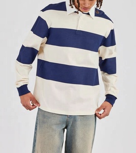 Maillot de rugby décontracté personnalisé de haute qualité pour homme, à manches longues, avec col, 100 % coton, écologique et respirant, vêtement de sport - Product Image 3