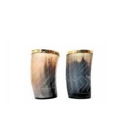 Vaso de Cerveza Corto de Cuerno de Búfalo de Alta Calidad con Logotipo Grabado - Product Image 3