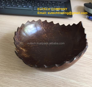 Tazón de cáscara de coco pulido ecológico 100%, artesanía de Vietnam para uso doméstico para ensalada de frutas, fideos y arroz, artesanías naturales - Product Image 2