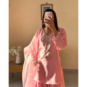 Ensemble haut, bas et dupatta en mousseline de soie violette pour femme, taille M, de la marque LG Designer - Product Image 4