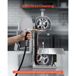 Sega a Nastro Elettrica Commerciale da 1100W per Carne, Banco da Lavoro 31,5 cm x 46 cm, Spessore di Taglio 0-11 cm, 7 Lame Extra per Lavorazione Ossa e Carne - Product Image 5