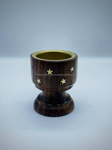 Tour en bois tour métal détails porte-encens, prix abordable diffuseur d'arôme en bois fait main, bougeoir en bois - Product Image 3