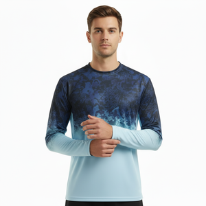 Nueva Camiseta de Pesca con Sublimación UPF50+, Transpirable, de Secado Rápido, Ligera, Reciclada, con Capucha y Manga Larga - Product Image 1