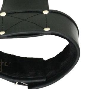 Cowhide Leather Wrist and <b>Thigh</b> <b>Cuffs</b> with Soft Padding and Buckle Closure - Product Image 6