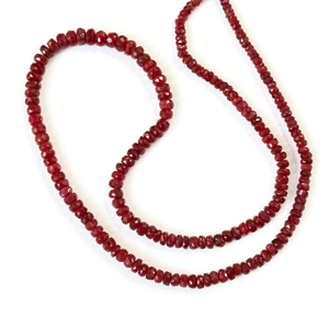 Cuentas facetadas de rubí natural Longido de 2.5 mm a 5 mm, cuentas sueltas de rubí rojo, piedras preciosas, hilo de cuentas de rubí para pulsera - Product Image 2