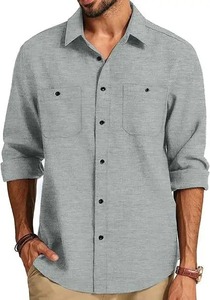 เสื้อเชิ้ตผู้ชายคุณภาพพรีเมียมสไตล์โกธิค กระดุมแถวเดียว ทรงเข้ารูป แขนยาว ลายพิมพ์เรียบ ระบายอากาศได้ดี เป็นมิตรกับสิ่งแวดล้อม ผ้าฝ้าย 100% - Product Image 2