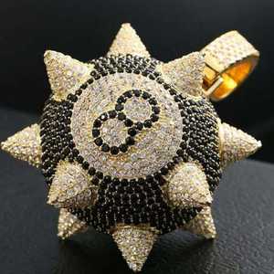 จี้เพชรทรงลูกบิลเลียด 8 ลูก ระดับความสะอาด VVS1 สี D เคลือบแบบ Iced Effect  ทำจากเงินแท้  รับรองโดย IGI ดีไซน์การ์ตูน  ของขวัญเครื่องประดับสำหรับเขา - Product Image 3