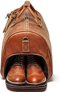 <b>Overnight</b> Genuine Leather Duffel Travel <b>Bag</b> Brown Travel Shoulder <b>Bag</b> Weekend Luggage <b>Bag</b> Leather Weekender Foldable - Product Image 2