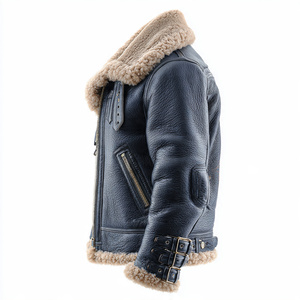 PREMIUM FUR <b>LEATHER</b> <b>JACKET</b> HEAVY DUTY FOR FORMAL WEAR. This one Screams Money and Durability. Winter <b>Jacket</b> that actually lasts - Product Image 5