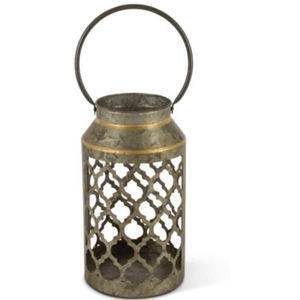 Farol de Hierro Galvanizado con Diseño Recortado, Estilo Marroquí Antiguo, Farol Metálico Colgante para Decoración de Jardín o Casa de Campo - Product Image 1