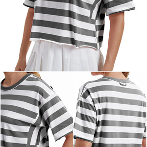 Camisetas de Algodón Personalizadas al por Mayor para Mujer, Tallas Grandes, Primavera 2025, Ropa de Mujer, Camisetas Cortas Lisas - Product Image 4
