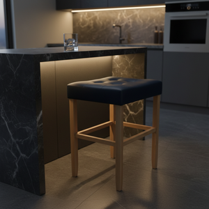 เก้าอี้บาร์ เก้าอี้เคาน์เตอร์ เก้าอี้บาร์หนัง PU แบบไม่มีพนักพิง เก้าอี้เคาน์เตอร์หุ้มเบาะ เก้าอี้บาร์ PU สไตล์โมเดิร์น เก้าอี้บาร์ครัวแบบไม่มีพนักพิง - Product Image 5