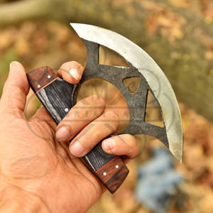 Cuchillo ULU de Alaska hecho de acero inoxidable con funda de cuero, ideal para cortar y trinchar, cuchillo cortador de pizza. - Product Image 3